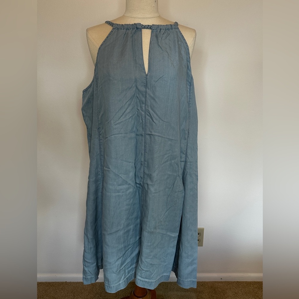 GAP Light Blue Chambray Halter Dress